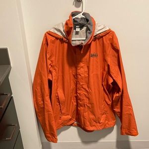 REI large orange waterproof jacket windbreaker DONATING SOON